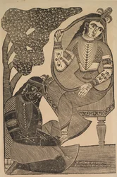 Krishna Stroking Radha
