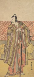 Ichikawa Danjuro V as Kudo Suketsune, Richly Attired, Leaning on His Sword, late 18th century