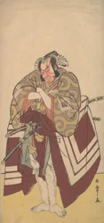 Kabuki Actor Ichikawa Danjuro V in a Shibaraku Stop Right There! Role