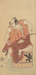 The Third Otani Hiroemon as an Otokodate Seated Upon an Inverted Tub, 1768 or 1769