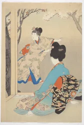 Three Blooming Cherry Trees