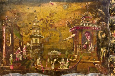 A tea table, (detail)
