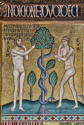 The Palatine Chapel (Basilica), cycle of mosaics on the Old Testament, cycle of the Creation: The Original Sin, XII century