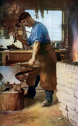 Blacksmith at Work, England, c1922