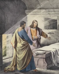 Peter and John at the sepulchre, "He is Risen"