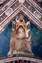 View of the Detail of a Fresco Representing the Four Doctors of the Roman Church: St. Ambrose of Milan and Saint Mark
