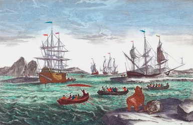 Whaling Fleet off Greenland in the 18th Century