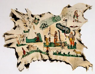 Native American Painting on Animal Skin