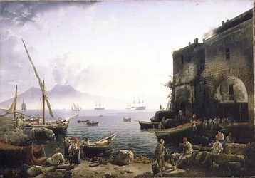 View of Naples, the Santa Lucia Embankment