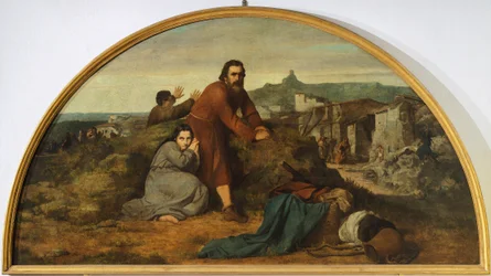 Lunette of earthquake