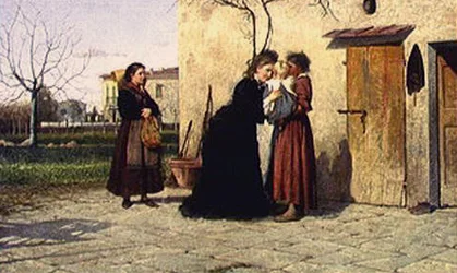 Visiting the little girl