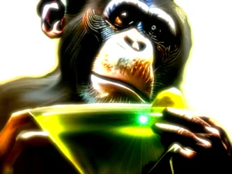Monkey Drinking Absinthe - Enlightened Monkey: Absinthe Reveries