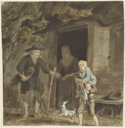 Peasant Family at the Door of Their Home