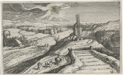 Hill Landscape with a Windmill (series: Various Landscapes, Topographia variarum regionum)