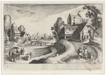 Village View with a Farm