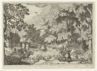 View of a Forest with Castle Loenersloot
