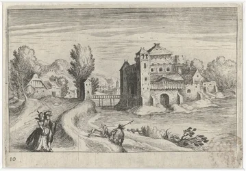 River Landscape with a Castle (Southern European Landscapes, Topographia Variarum Regionum)