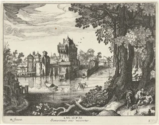 Samaritan Tends to the Wounds of an Injured Man (Parable of the Good Samaritan)