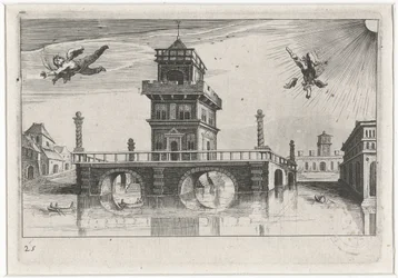 Cityscape with Icarus and Daedalus