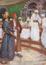 The boldness of Peter and John, from The Bible Picture Book published by Thomas Nelson, c.1950