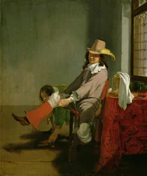 Interior with an Officer Putting on his Boot, Assisted by his Attendant