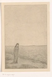 Woman in Flat Landscape