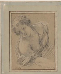 Study of a Bowing Young Woman