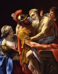 Æneas and His Father Fleeing Troy, c.1635
