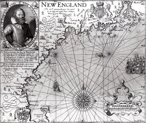 Map of the Coast of New England, Observed and Described by Captain John Smith (1580-1631) 1614, from 