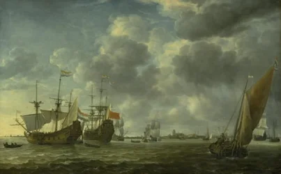 Ships in the River Maas off Rotterdam