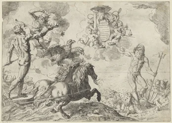 Jupiter, Neptune, and Pluto Offer Their Crowns to the Arms of Cardinal Scipione Borghese