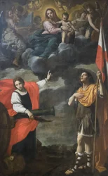 Madonna in Glory with the Child and the Saints Barbara and Terenzio, c.1630