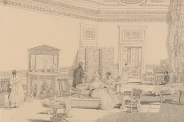 Album of 30 Views in the Tyrol and Italy: Drawing Room, Casino Pecori 12.th Oct.er 1841