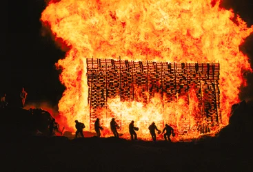 Icelanders celebrate midsummer Viking-style with fire, song and drink, 2000 (photo)