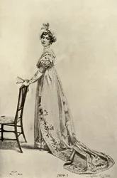 Empire gown worn in Philadelphia, now in Memorial Hall