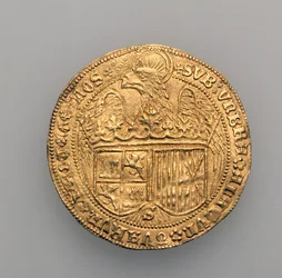 Double excelente of Ferdinand II of Aragon (1452-1516) and Isabella of Castille (1451-1504), Seville Mint, 1475