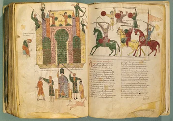 Attack and Taking of Jerusalem by Nebuchadnezzar, copy of the original written by the monk Beatus of Liebana, from the Commentary on the Apocalypse