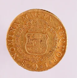 Golden Coin (8 Ecus) from Spain: Reign of Ferdinand VI (1759)