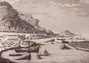 Hernan Cortes orders the sinking of his ships, Mexico, July 1519