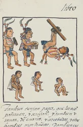 Aztec Entertainers, Musicians, Jugglers and Hunchbacks, from the Florentine Codex