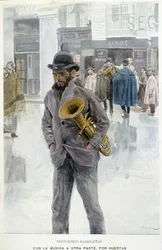 Music in the streets: musician - beggar in Madrid