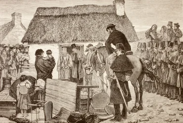 Poor Tenants Being Evicted During the Irish National Land League Crisis