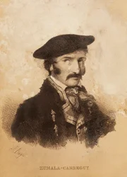 Portrait of Tomas Zumalacarregui (1788-1835), character from the Spanish Campaign or War of Independence and First Carlist War