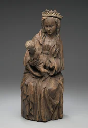 Seated figure of the Virgin holding the Christ child