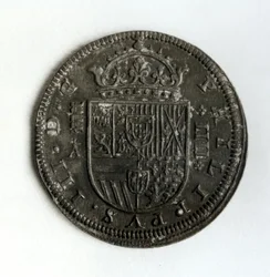 Silver crown coin of four reale from the reign of Philip III of Spain and Portugal (1578-1621)