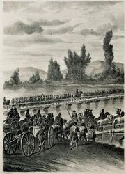 The Troops of the Napoleonic French Army Cross the River of Bidasoa