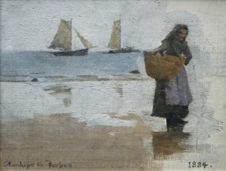 Fisherwoman on a Beach