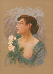 Krakow Woman with Two Roses