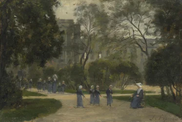Nuns and Schoolgirls in the Tuileries Gardens, Paris, 1870s-1880s