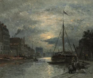 The Saint-Martin Canal at Moonlight